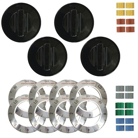 Range Kleen Knob Kit Elec Black 4Pk 8114